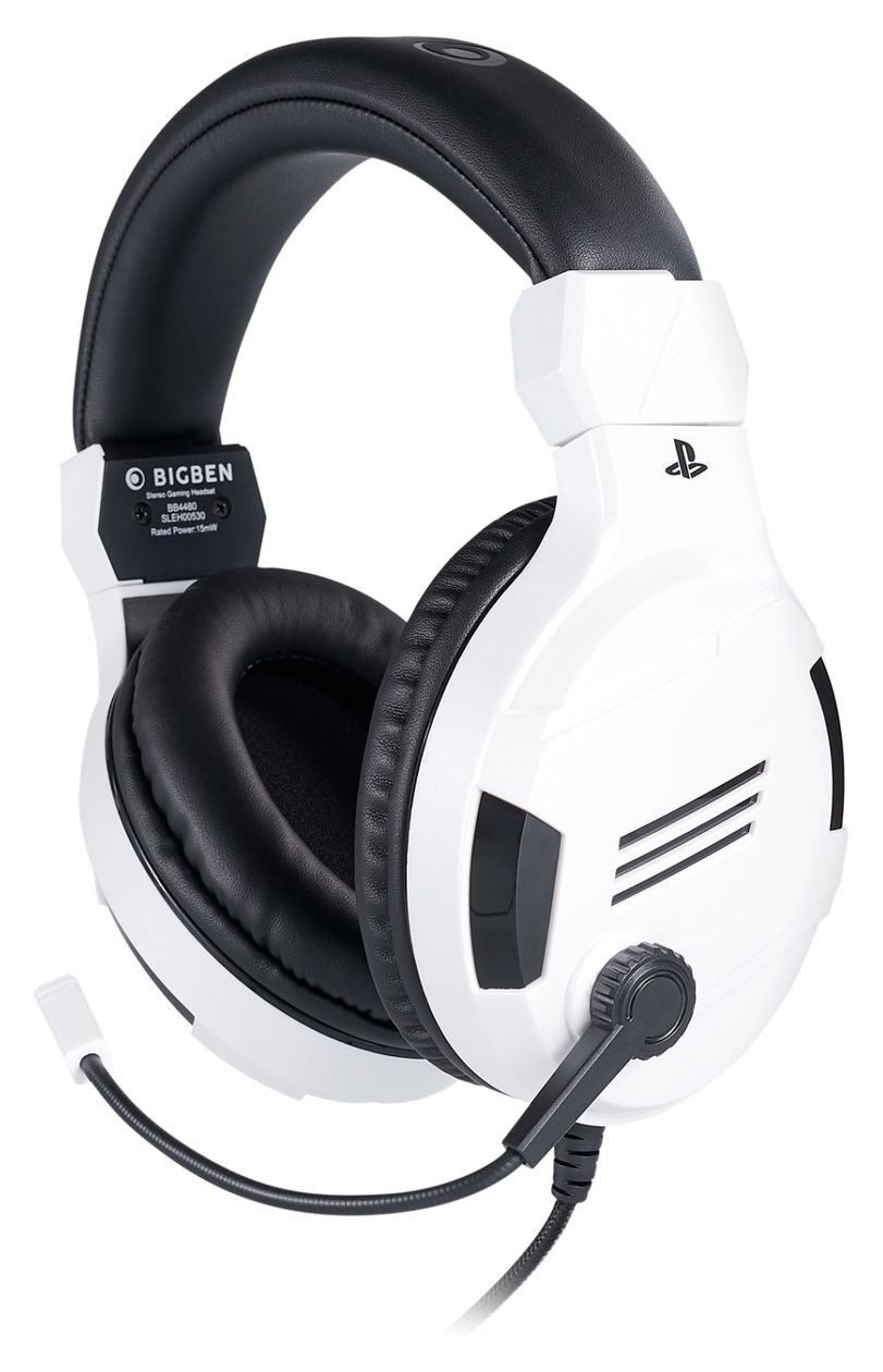 PS4 Stereo Gaming-Headset Ohraufliegender Kopfhörer Kabelgebunden (Schwarz, Weiß) 