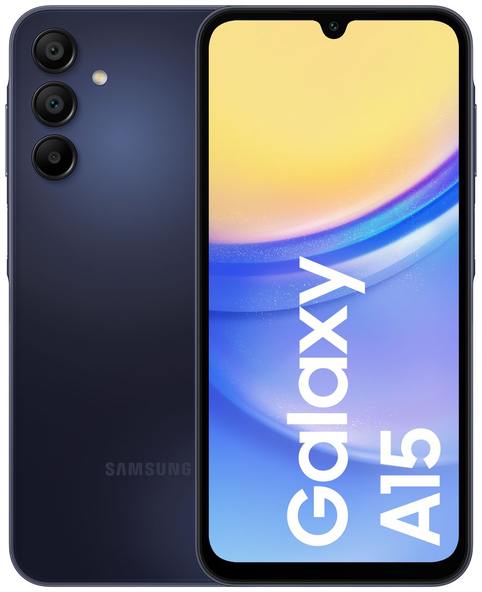 Galaxy A15 128 GB 4G Smartphone 16,5 cm (6.5 Zoll) 2,0 GHz Android 50 MP Dreifach Kamera Dual Sim (Schwarz, Blau) 