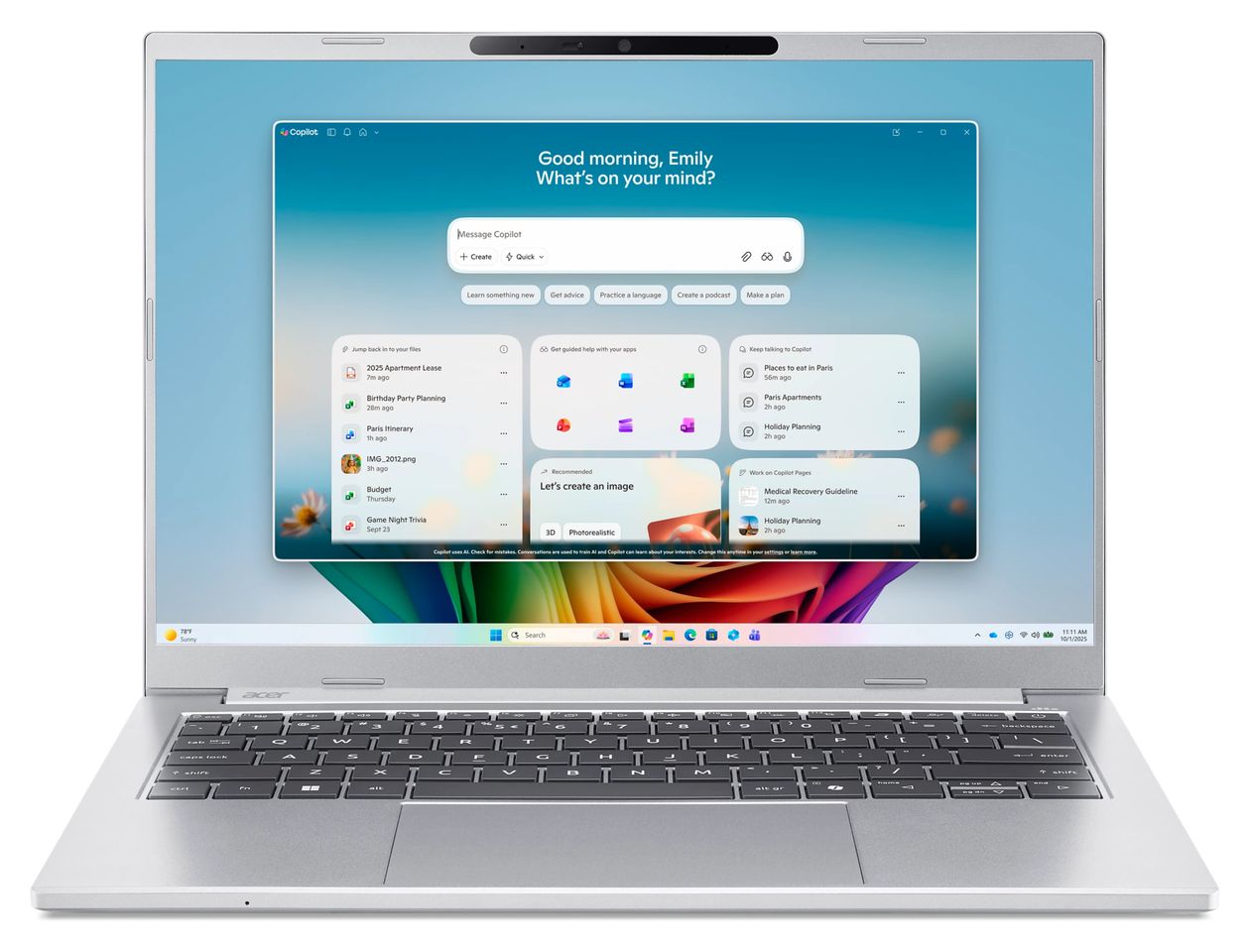 Aspire 14 AI A14-I71M-76XL A14-I71M Notebook 