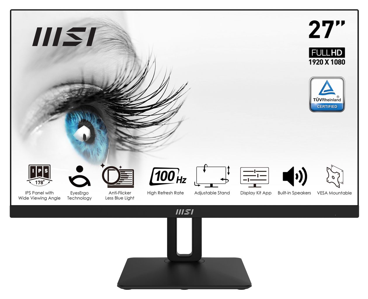 Pro MP271APDE Full HD Monitor 68,6 cm (27 Zoll) EEK: E 16:9 300 cd/m² (Schwarz) 