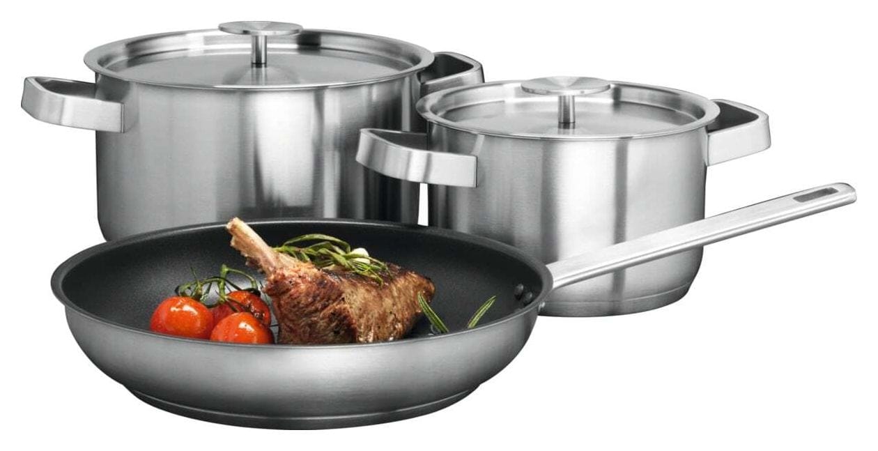 A3SS Koch-und Bratset aus Bratpfanne 24 cm + 2 Töpfen 16 cm und 20 cm 