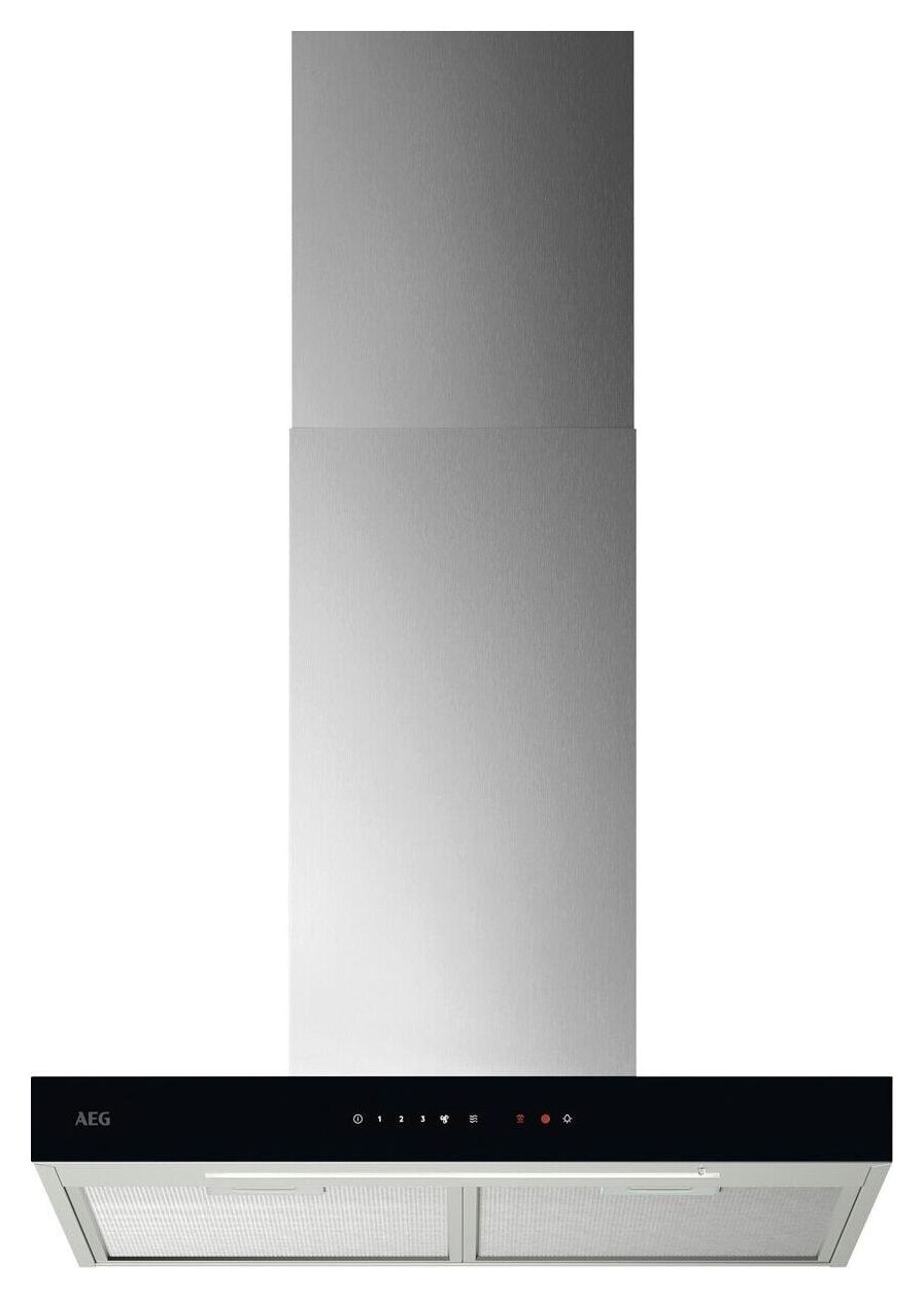 AEG GB67D61HL Abluft/Umluft Dunstabzugshaube/Esse Wand 60 cm (Schwarz, Edelstahl) 