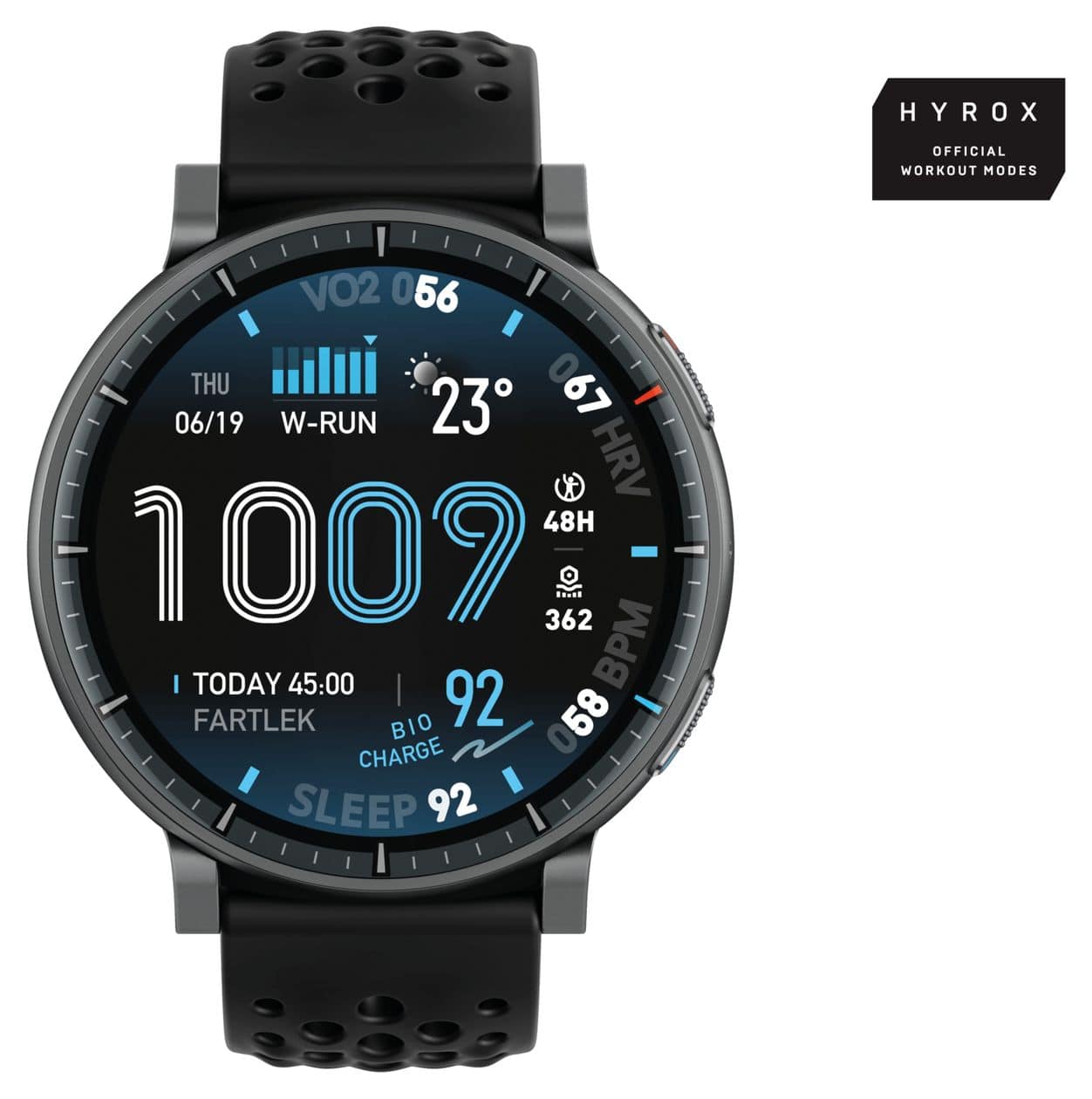 Active Max Digital  Smartwatch Rund 323 ppi  (Schwarz) 