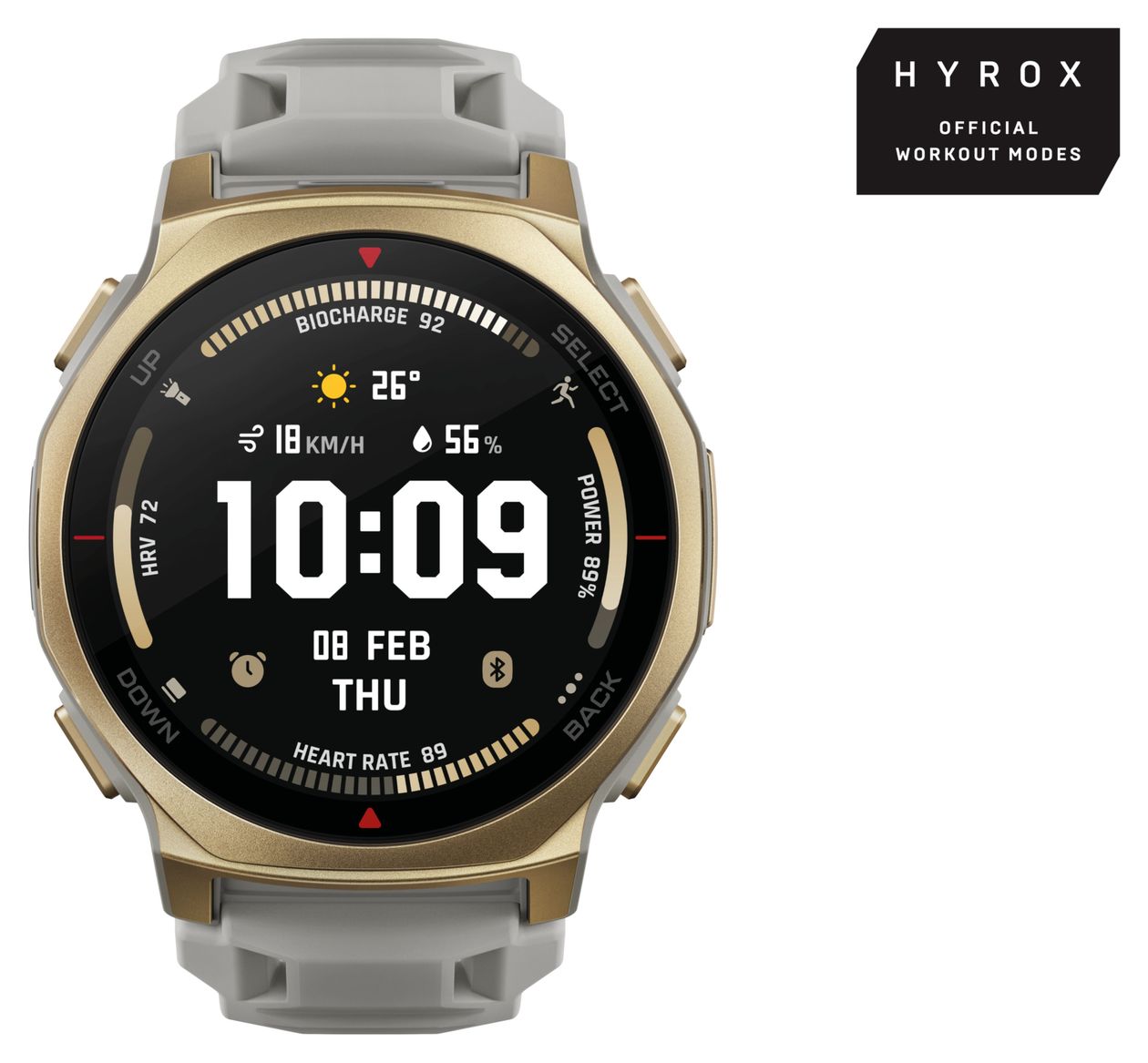 T-Rex 3 Pro Digital 44 mm Smartwatch Rund 353 ppi  (Gold) 