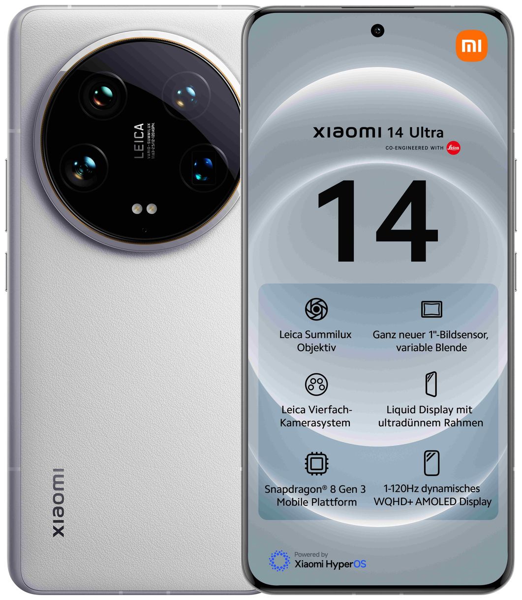 14 Ultra 5G Smartphone 17,1 cm (6.73") 512 GB Android 50 MP Vierfach Kamera Dual Sim (Weiß) 