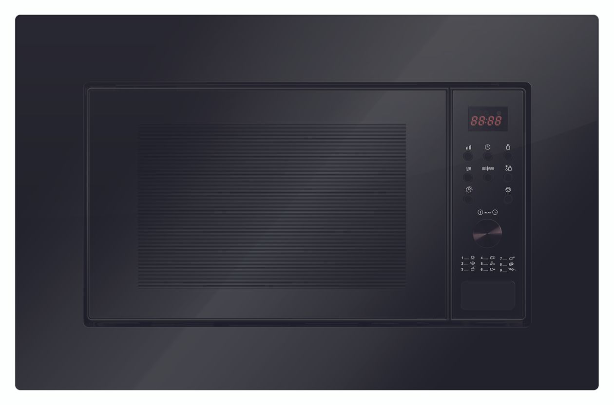 EMW13170S Einbau-Mikrowelle 700 W Größe: klein 9 Stufen Grill (Schwarz) 
