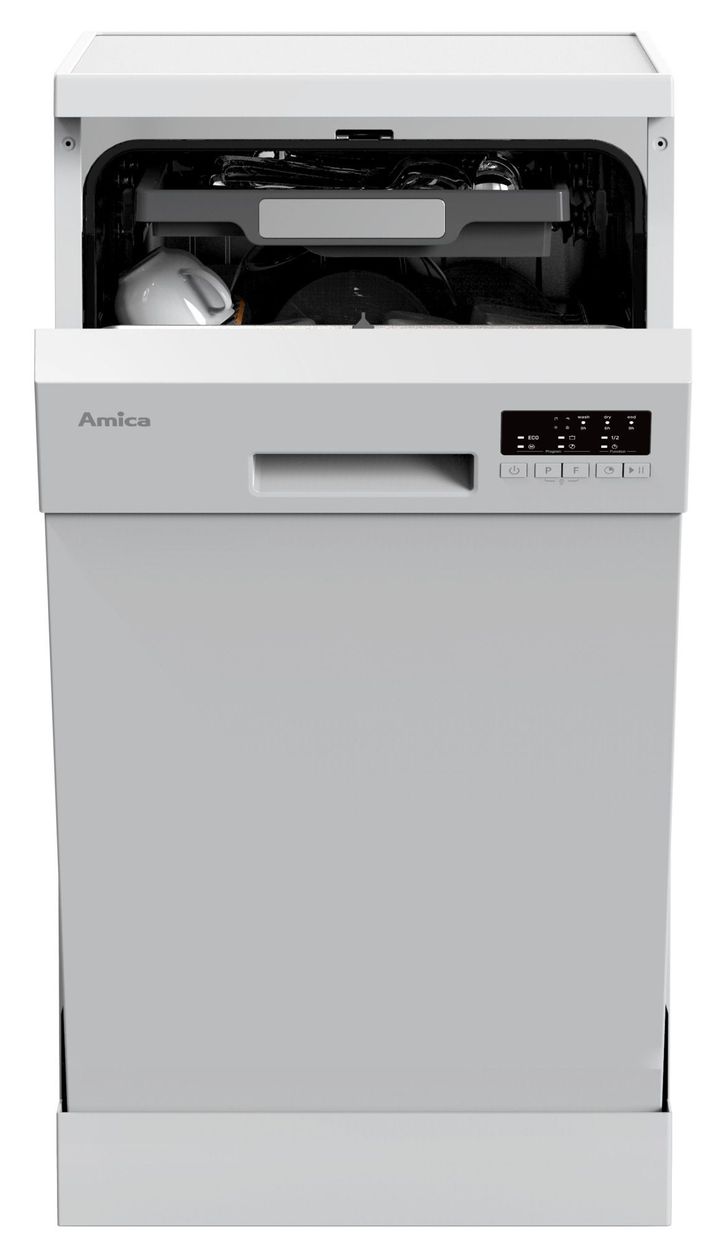 GSP 531 470 W 45 cm Geschirrspüler freistehend leise 11 Maßgedecke aquaStop Funktion Mini Active (Weiß) 