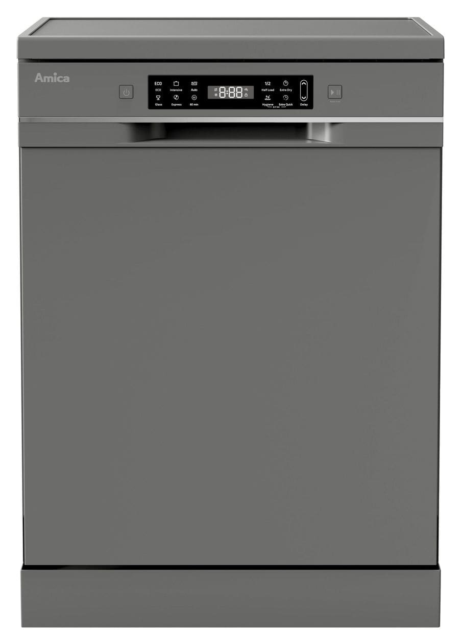 GSP 545 580 E 60 cm Geschirrspüler freistehend leise 15 Maßgedecke aquaStop Funktion (Silber) 