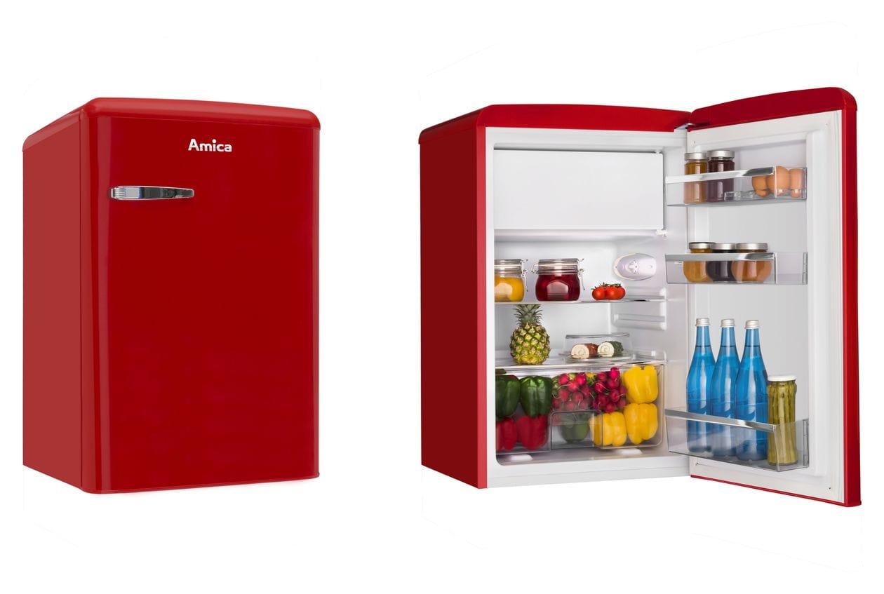 KS15610R 108 l / 95 l Tischkühlschrank EEK: E 137 kWh Jahr  (Rot) 