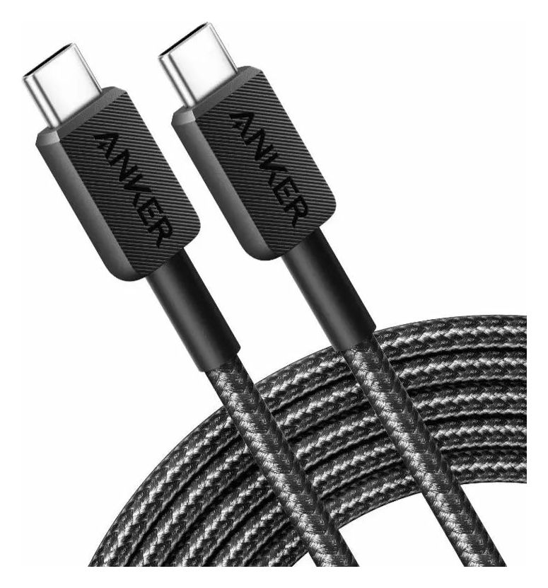 322 Rundkabel USB C auf USB C Männlich 1,8 m  (Schwarz) 