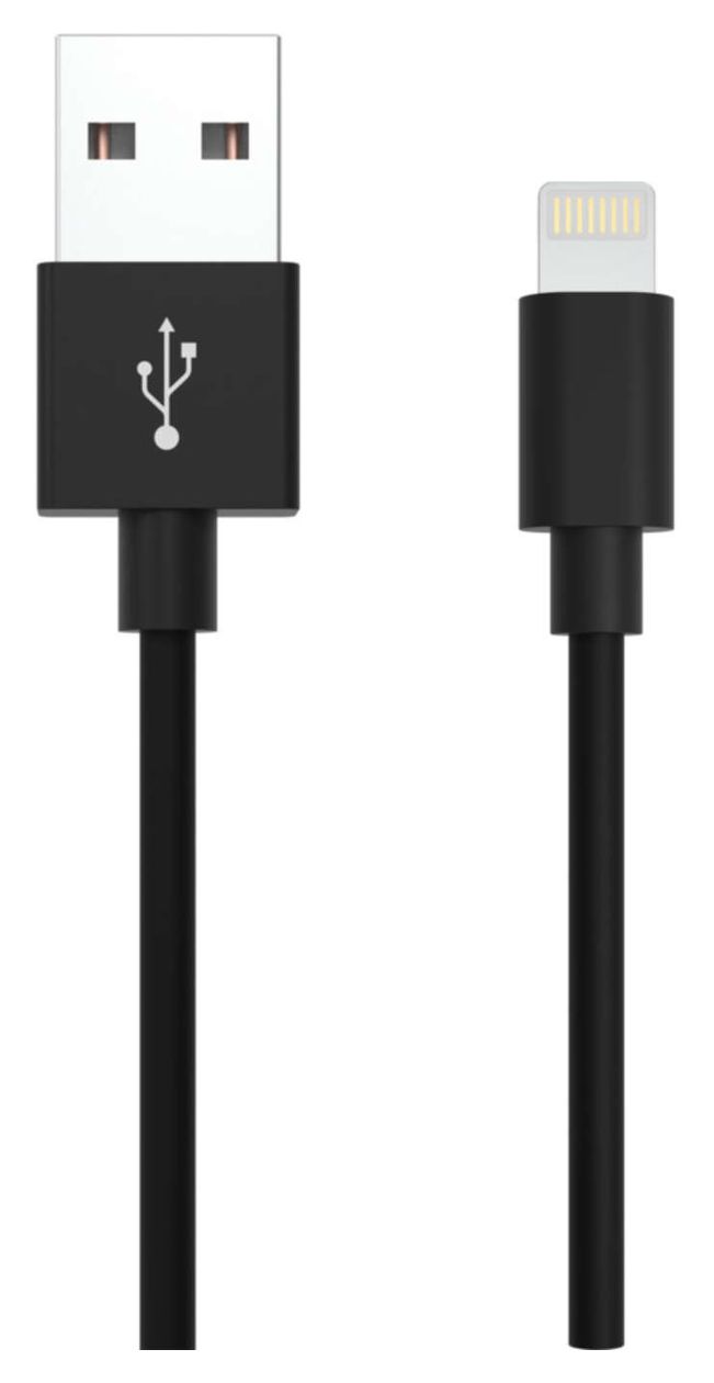 1700-0079 Stecker Lightning auf USB A 2 m  (Schwarz) 
