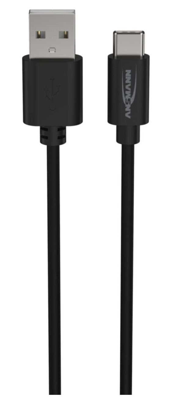 1700-0130 0,48 Gbit/s Stecker Rundkabel USB A auf USB C 1 m  (Schwarz) 