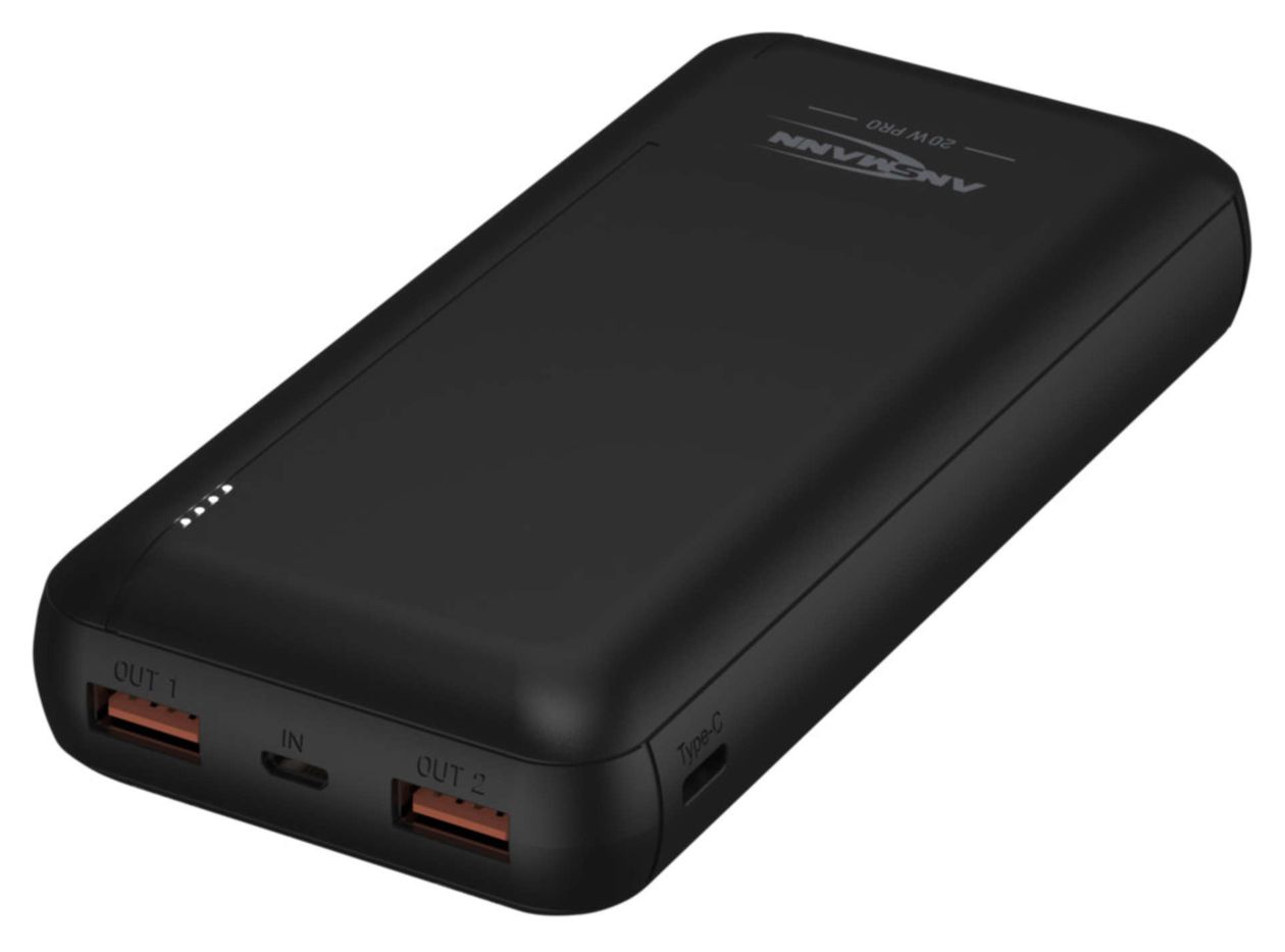 PB320PD 20000 mAh Powerbank Micro-USB + USB Type-C  (Schwarz) 