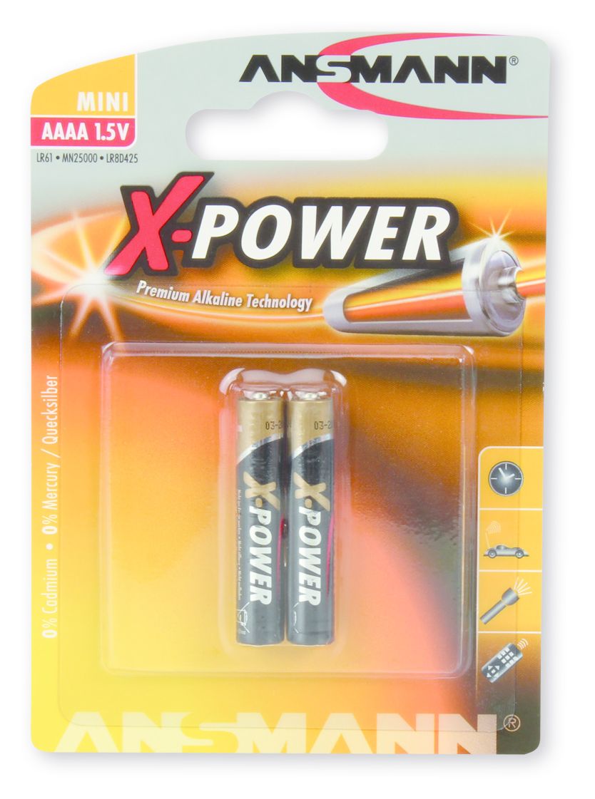 X-Power Batterie AAAA Alkali 1,5 V 2 Stück 