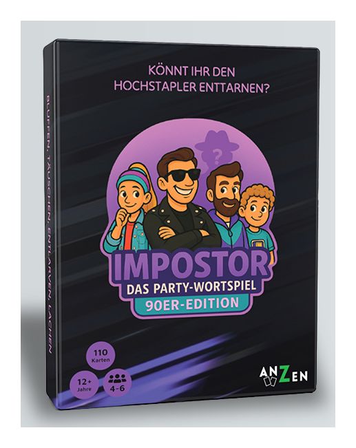 IMPOSTOR - Das Party-Wortspiel - 90er-Edition bis zu 6 Spielern ab 12 Jahr(e) 