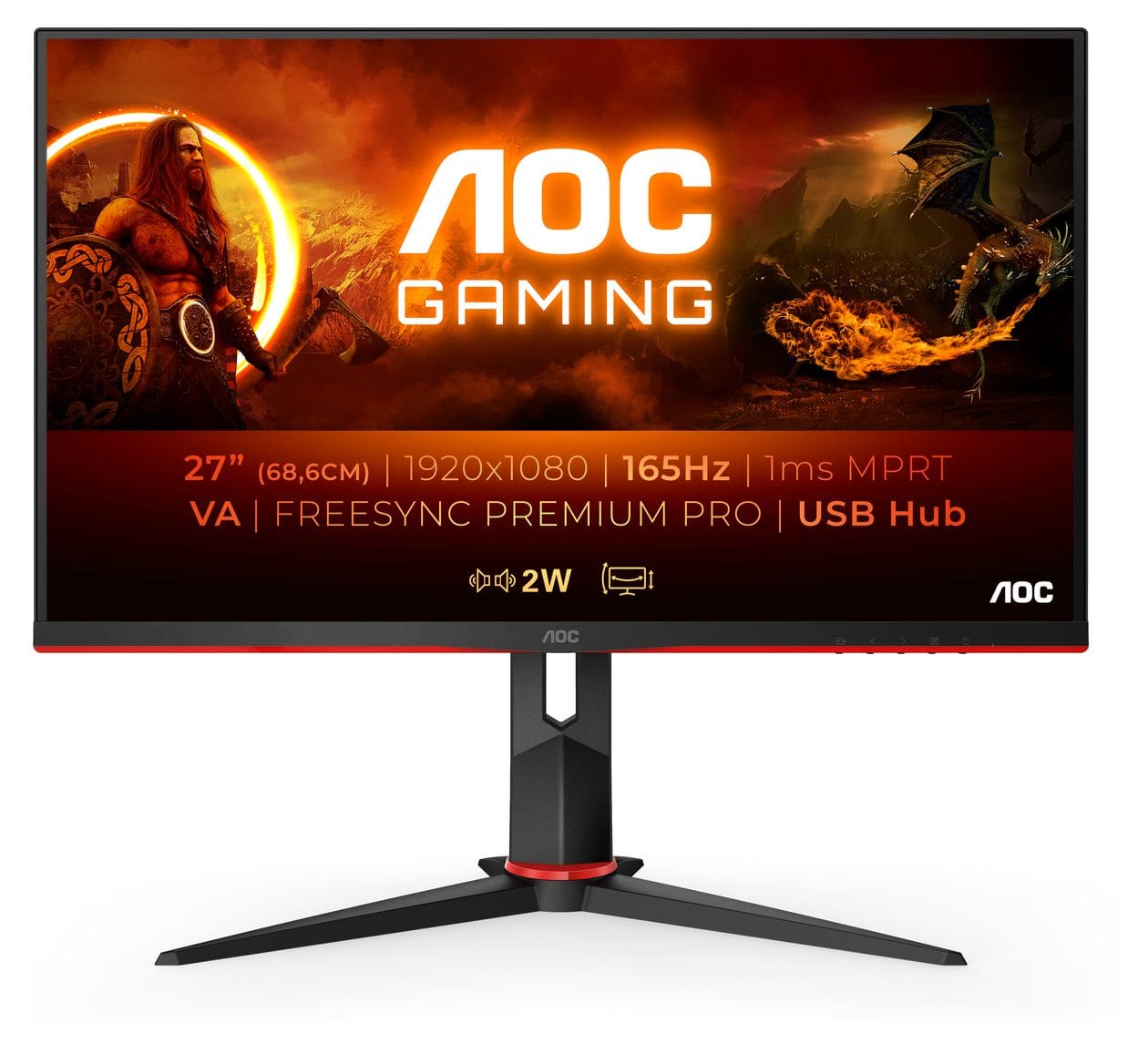 27G2SU Full HD Monitor 68,6 cm (27 Zoll) 16:9 4 ms 350 cd/m²  (Schwarz/Rot) 