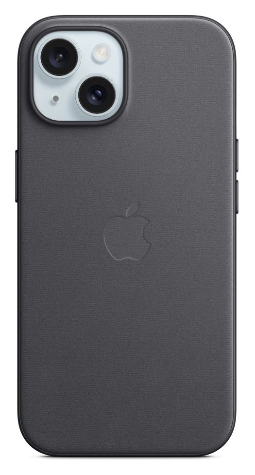 Feingewebe Case mit MagSafe Cover für Apple iPhone 15  (Schwarz) 