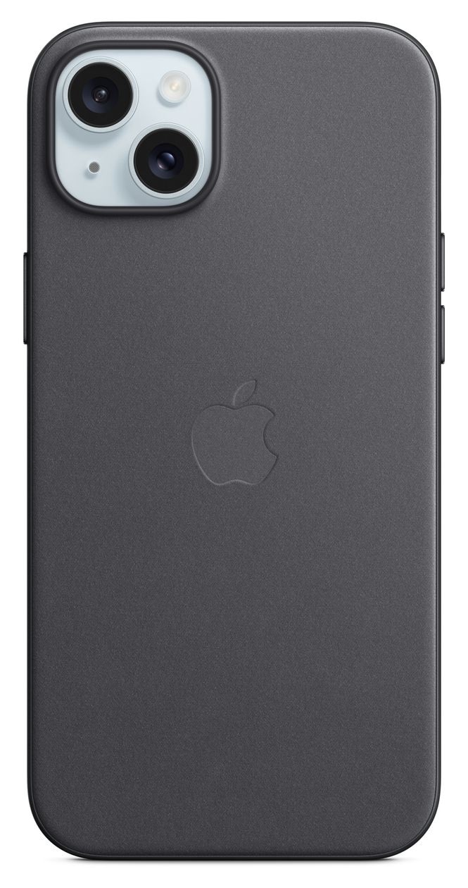 Feingewebe Case mit MagSafe Cover für Apple iPhone 15 Plus  (Schwarz) 