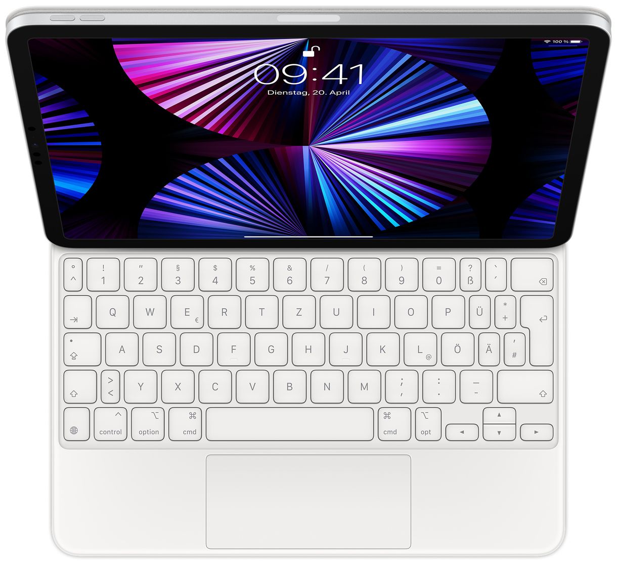 Magic Keyboard für Apple iPad Pro 11" (4th generation) iPad Pro 11" (3rd generation) iPad Pro 11" (2nd generation) iPad Pro 11" (1st generation) iPad Air (5th generation) iPad Air (4th generation) bis 27,9 cm (11") (Weiß) 