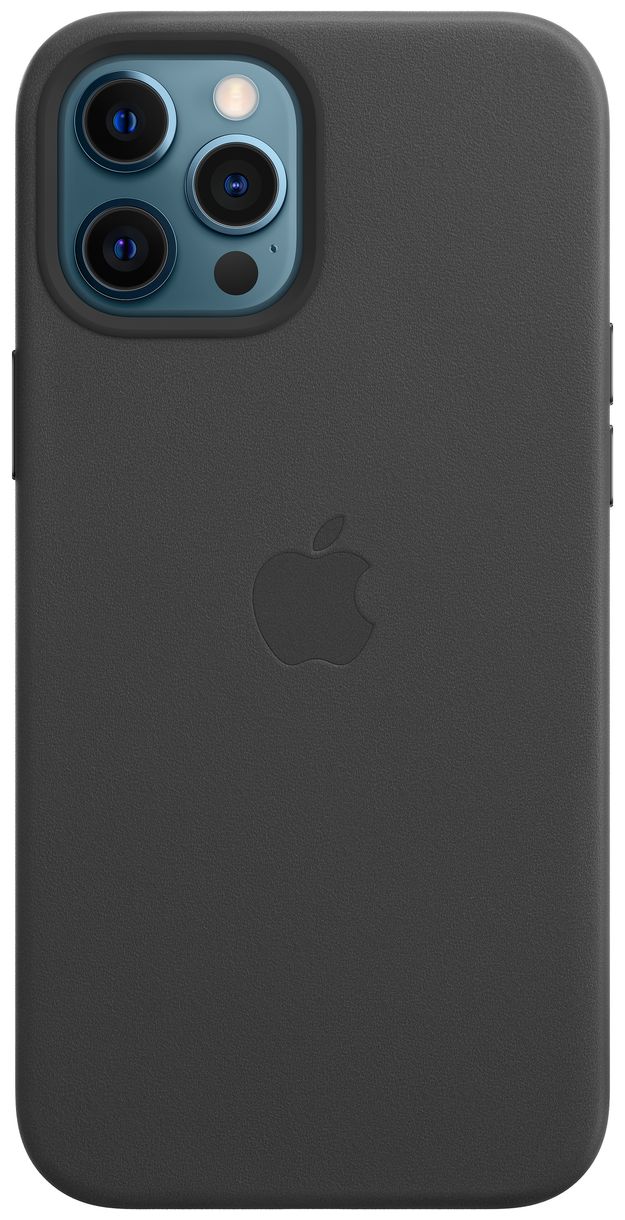 Leder Case mit MagSafe Cover für Apple iPhone 12 Pro Max (Schwarz) 