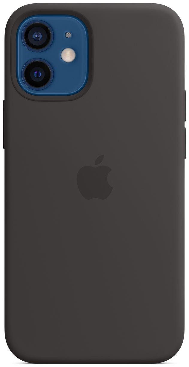Silikon Case mit MagSafe Cover für Apple iPhone 12 mini (Schwarz) 