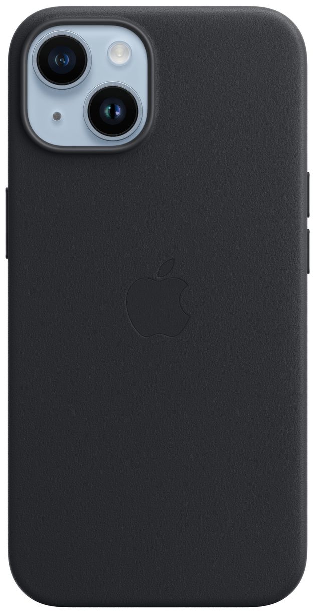 Leder Case mit MagSafe Cover für Apple iPhone 14 (Schwarz) 