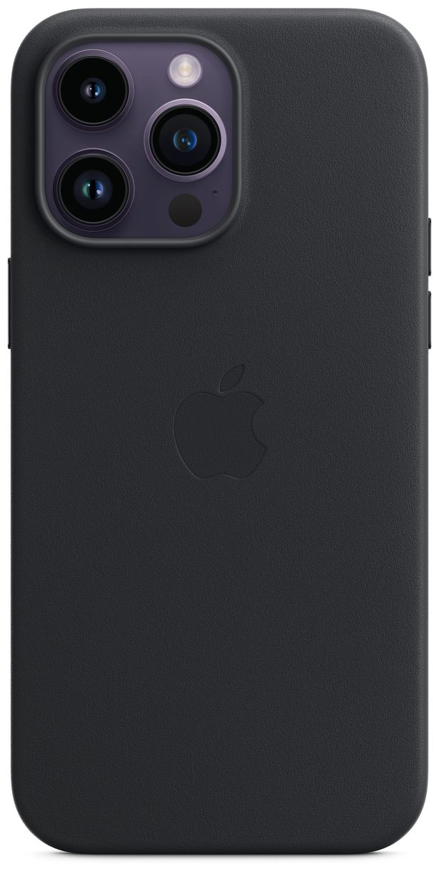 Leder Case mit MagSafe Cover für Apple iPhone 14 Pro Max (Schwarz) 