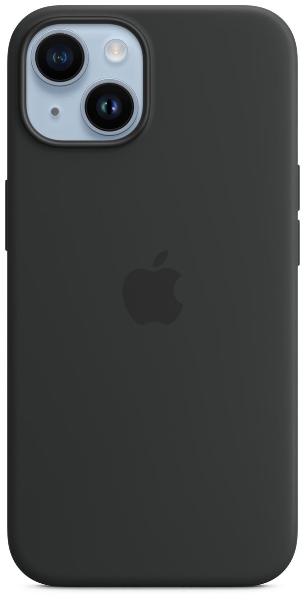 Silikon Case mit MagSafe Cover für Apple iPhone 14 (Schwarz) 