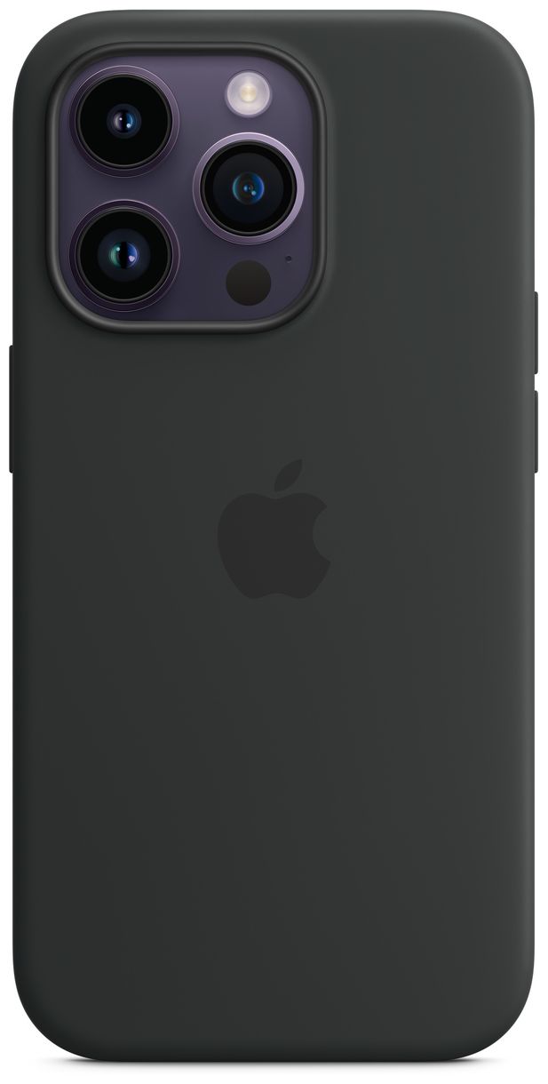 Silikon Case mit MagSafe Cover für Apple iPhone 14 Pro (Schwarz) 