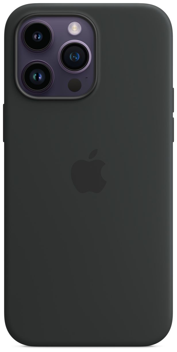 Silikon Case mit MagSafe Cover für Apple iPhone 14 Pro Max (Schwarz) 
