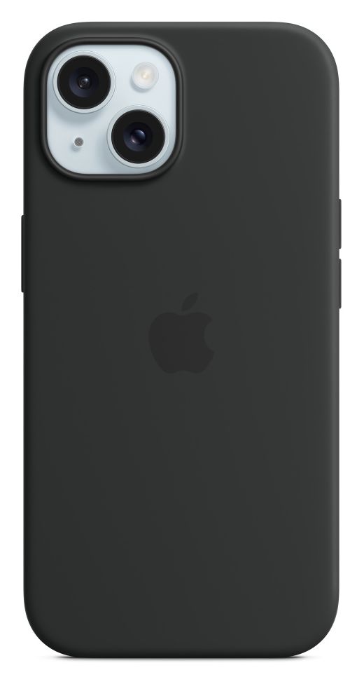 Silikon Case mit MagSafe Cover für Apple iPhone 15 (Schwarz) 