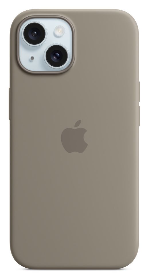 Silikon Case mit MagSafe Cover für Apple iPhone 15 (Braun) 