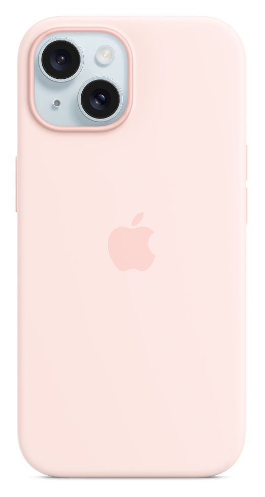 Silikon Case mit MagSafe Cover für Apple iPhone 15 (Pink) 