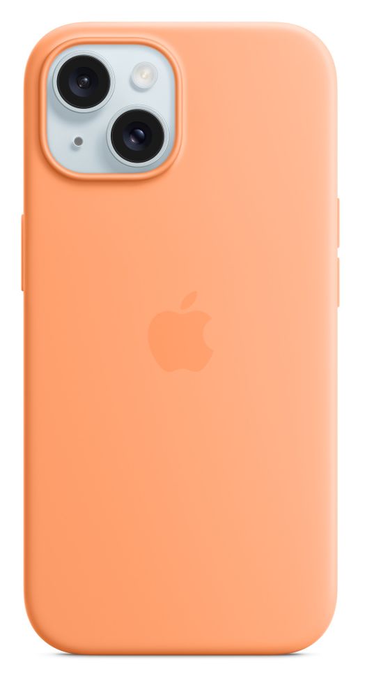 Silikon Case mit MagSafe Cover für Apple iPhone 15 (Orange) 