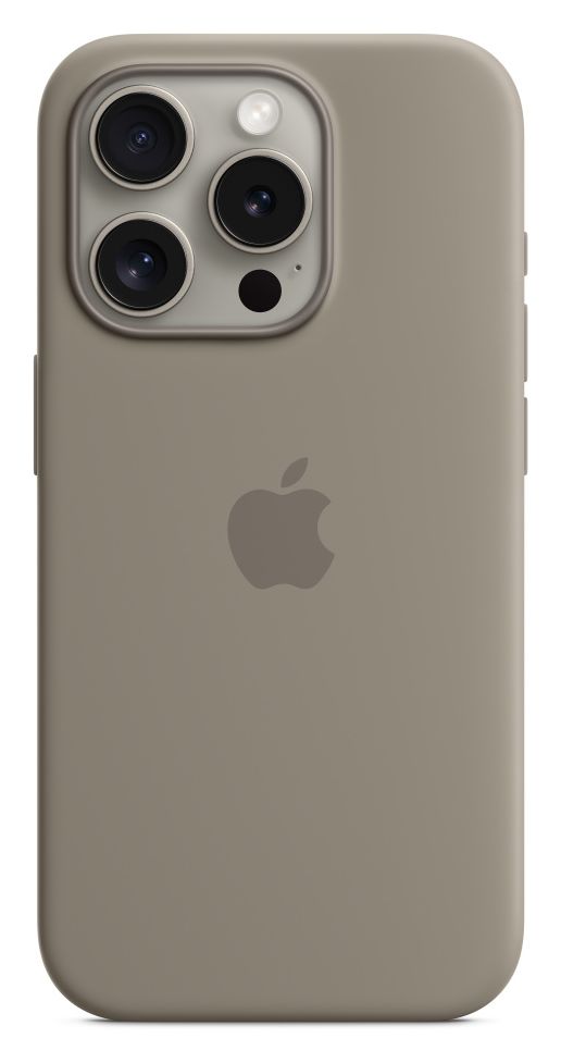 Silikon Case mit MagSafe Cover für Apple iPhone 15 Pro (Grau) 