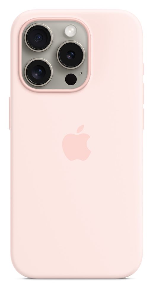 Silikon Case mit MagSafe Cover für Apple iPhone 15 Pro (Pink) 