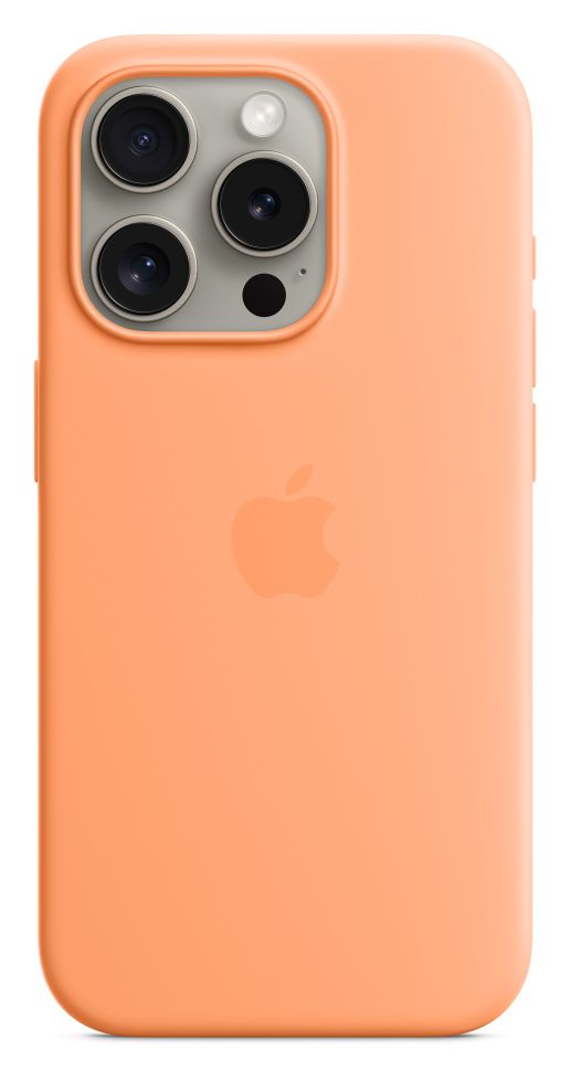 Silikon Case mit MagSafe Cover für Apple iPhone 15 Pro (Orange) 