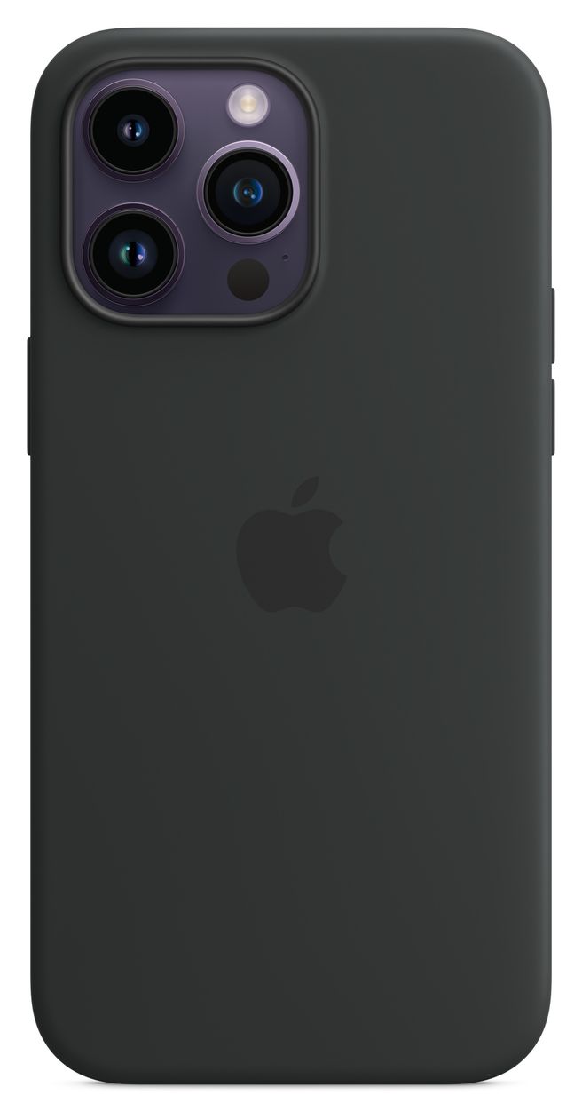 Silikon Case mit MagSafe Cover für Apple iPhone 14 Pro Max (Schwarz) 