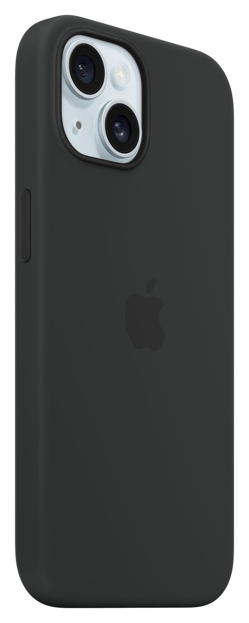 Silikon Case mit MagSafe Cover für Apple iPhone 15  (Schwarz) 