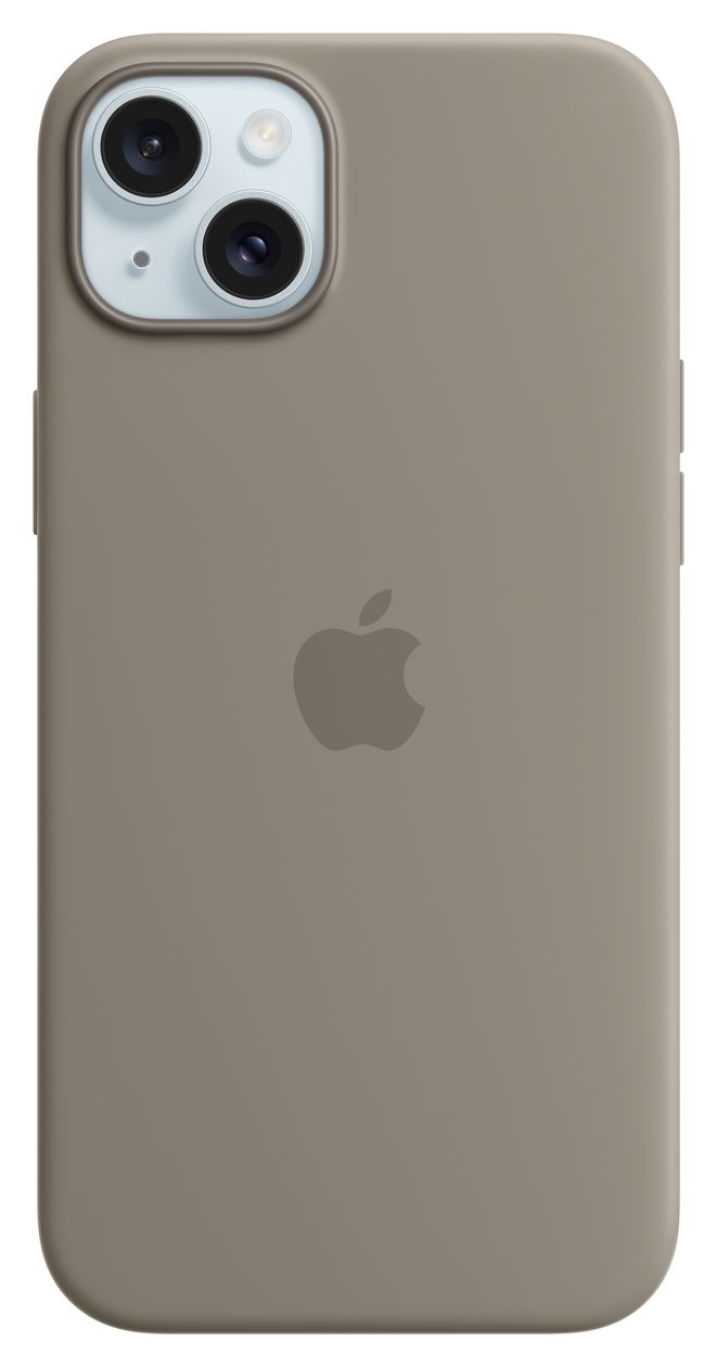Silikon Case mit MagSafe Cover für Apple iPhone 15 Plus  (Grau) 