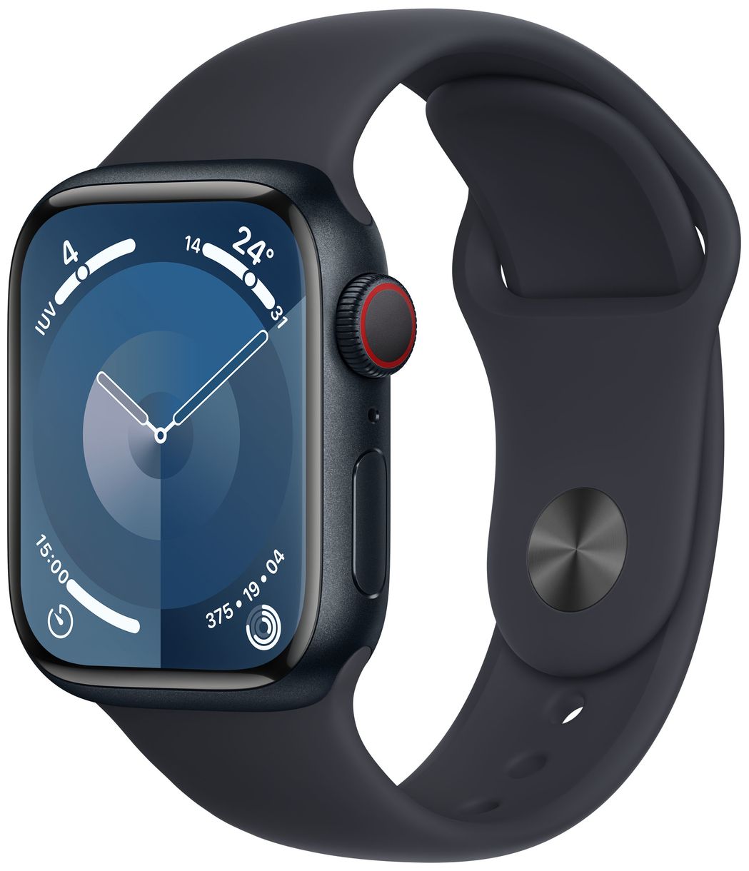 Watch Series 9 Digital 41 mm Smartwatch Rechteckig IP6X 36 h 4G (Schwarz) 