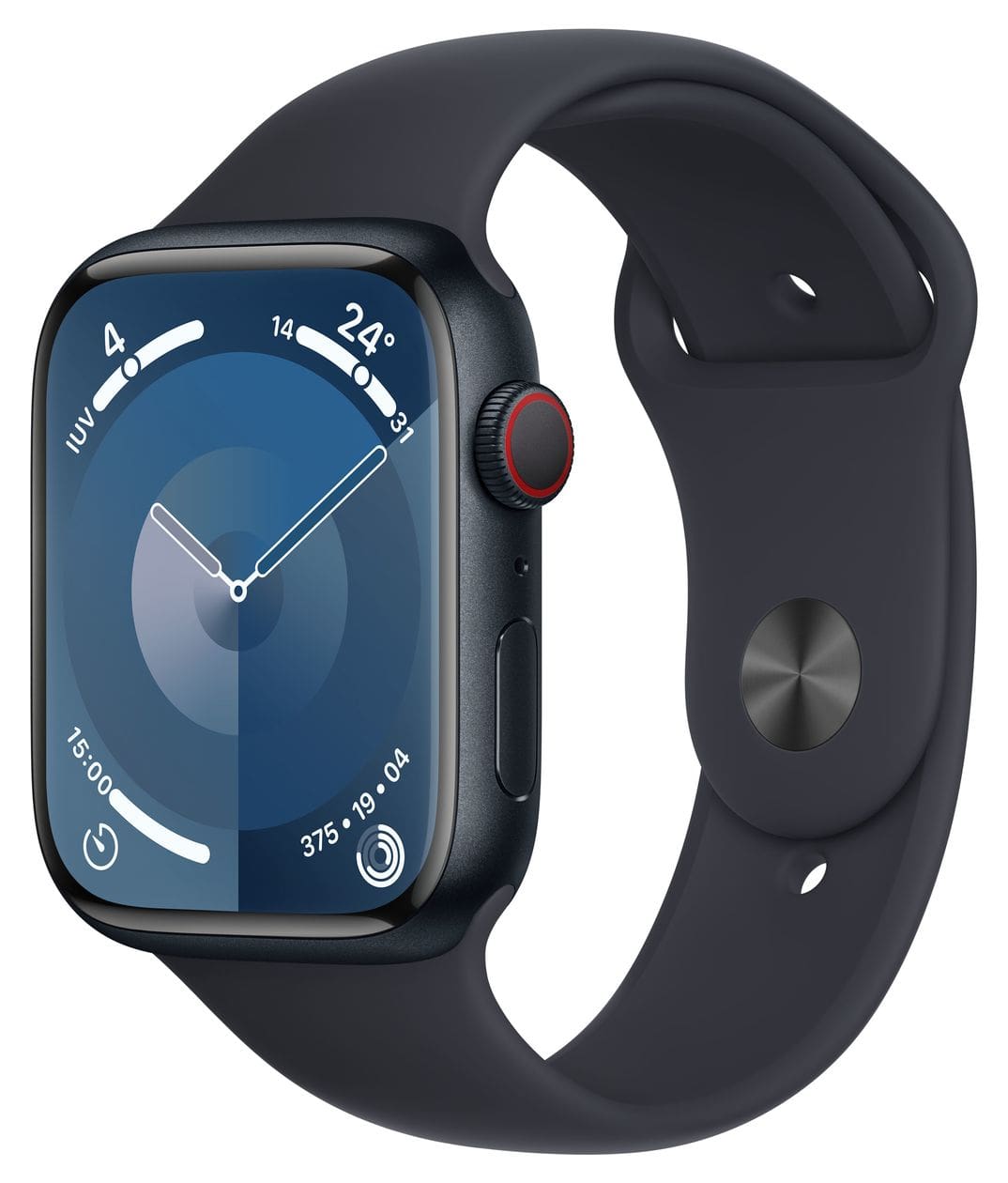 Watch Series 9 Digital 45 mm M/L Smartwatch Rechteckig IP6X 36 h 4G  (Schwarz) 