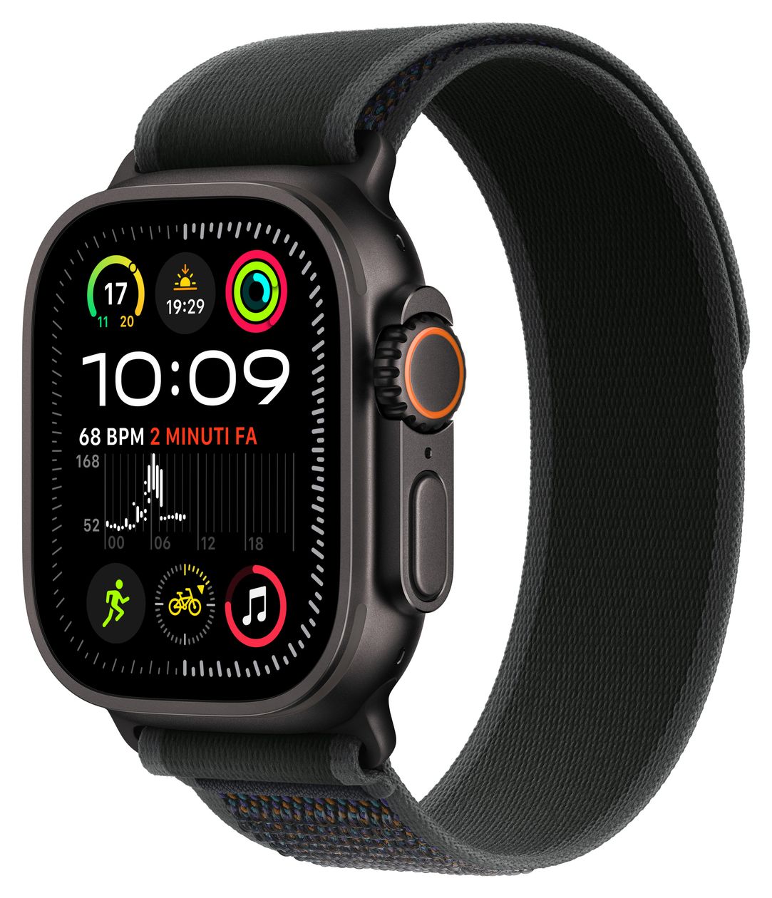 Watch Ultra 2 Digital 49 mm S/M Smartwatch Rechteckig IP6X 72 h 326 ppi 4G  (Schwarz) 