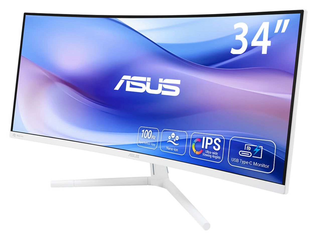 Eye Care VU34WCIP-W Quad HD Monitor 86,4 cm (34 Zoll) 21:9 1 ms 300 cd/m²  (Weiß) 