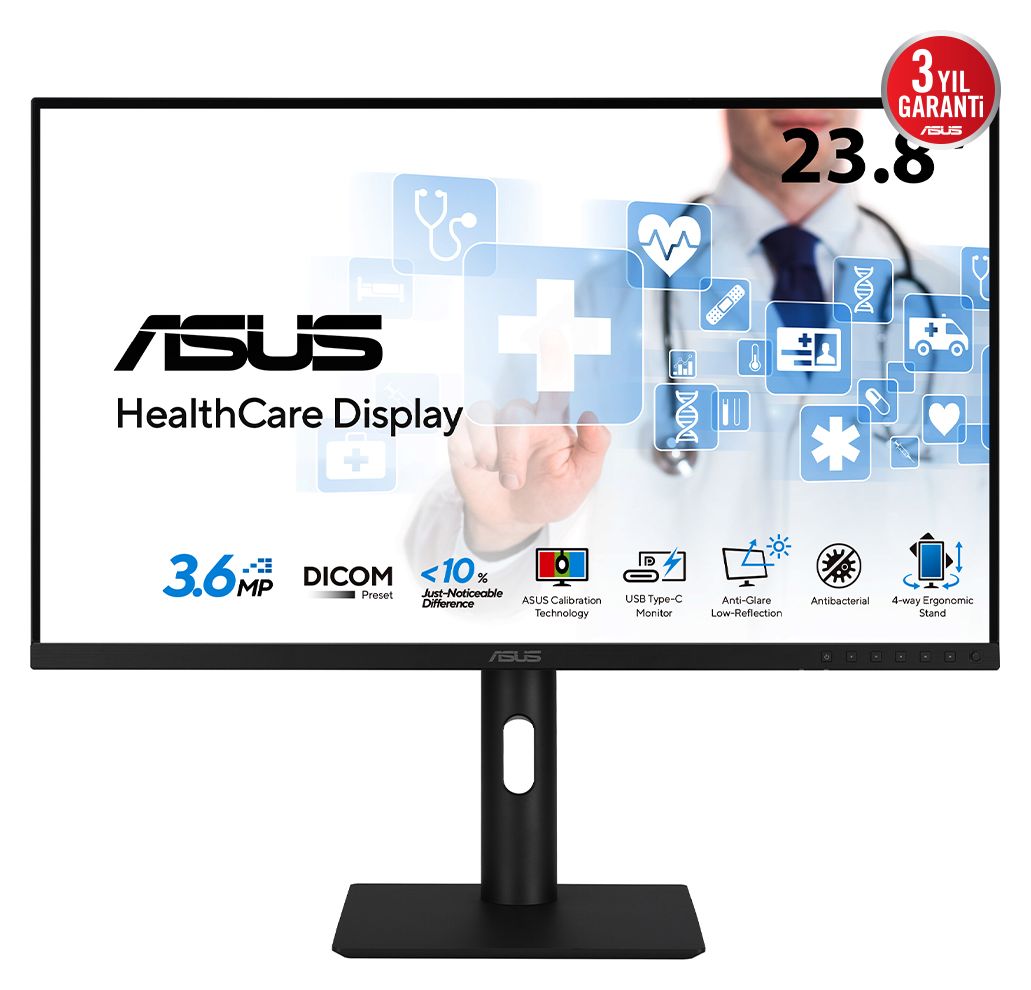 Health Care HA2441A Quad HD Monitor 60,5 cm (23.8 Zoll) 16:9 5 ms 300 cd/m²  (Schwarz) 