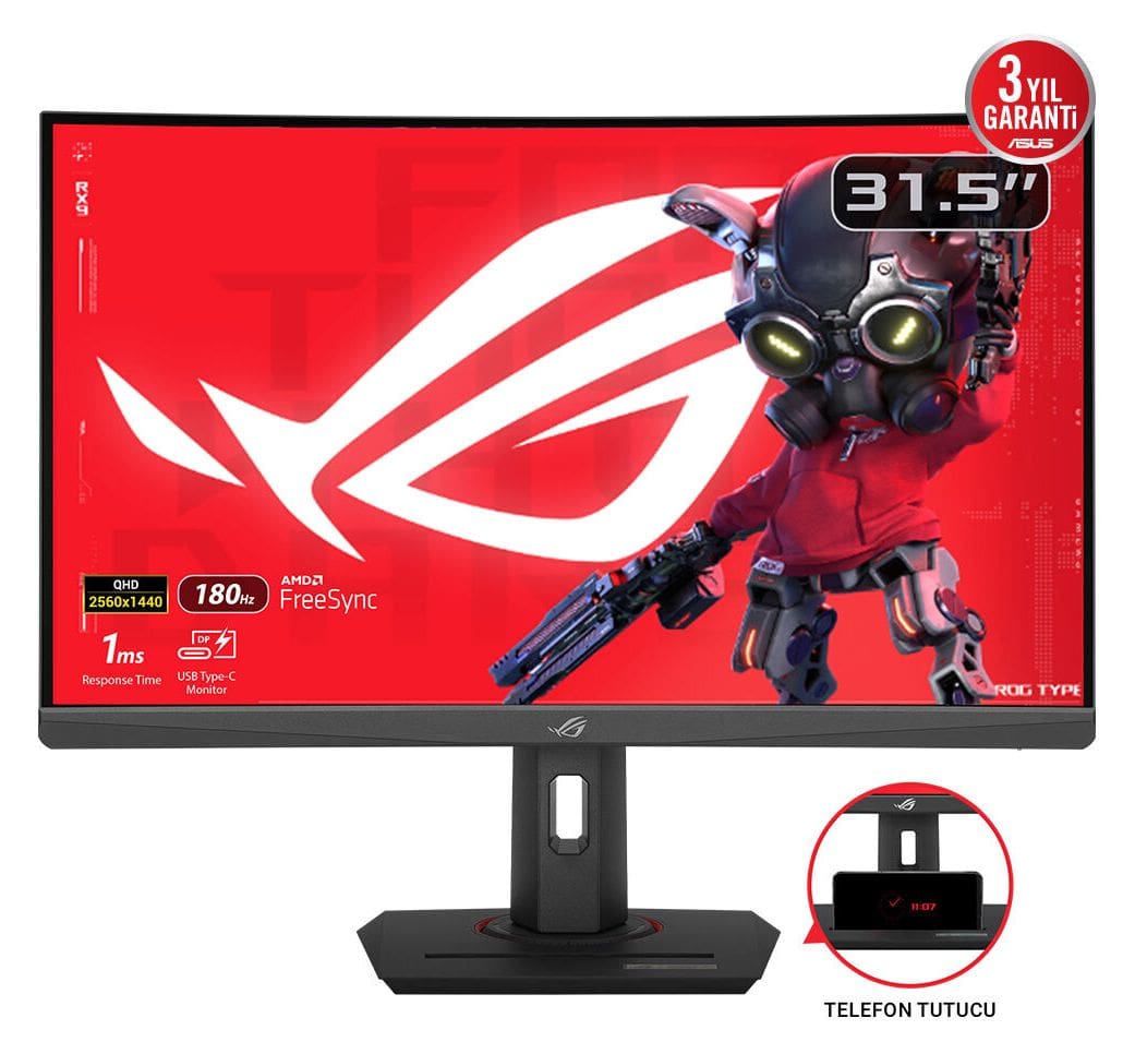 ROG Strix XG32WCS Quad HD Monitor 80 cm (31.5 Zoll) 16:9 1 ms 350 cd/m²  (Schwarz) 