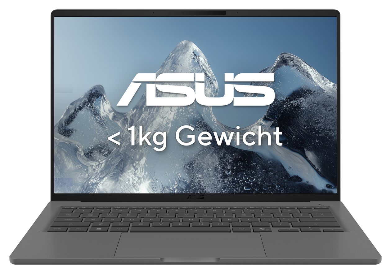 Zenbook A14 UX3407NA-QD140W WUXGA Notebook 35,6 cm (14 Zoll) 1920 x 1200 Pixel 32 GB Ram 1 TB SSD Windows 11 Home Qualcomm Snapdragon max. 4 GHz intern  (Grau) 