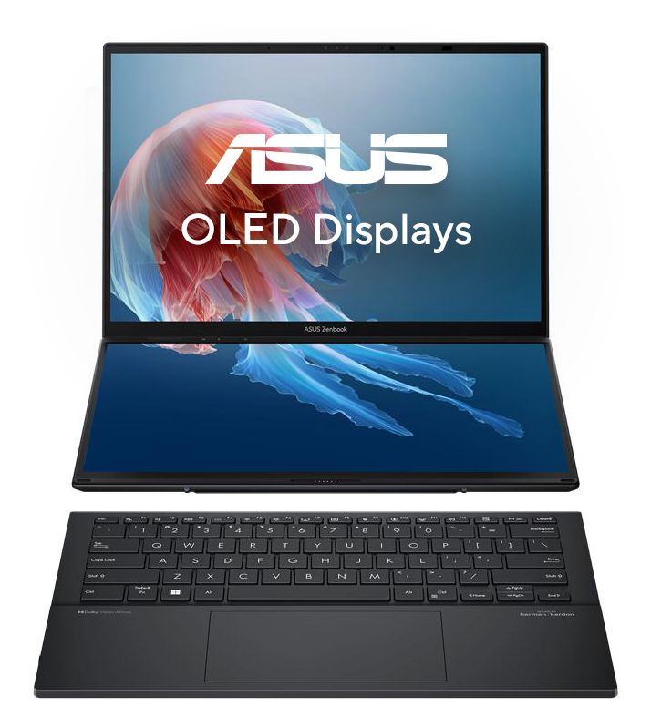 Zenbook Duo UX8406CA-QL331W WUXGA Notebook 35,6 cm (14 Zoll) 1920 x 1200 Pixel 1 TB SSD Windows 11 Home Intel Core Ultra 9 max. 5,4 GHz  (Grau) 