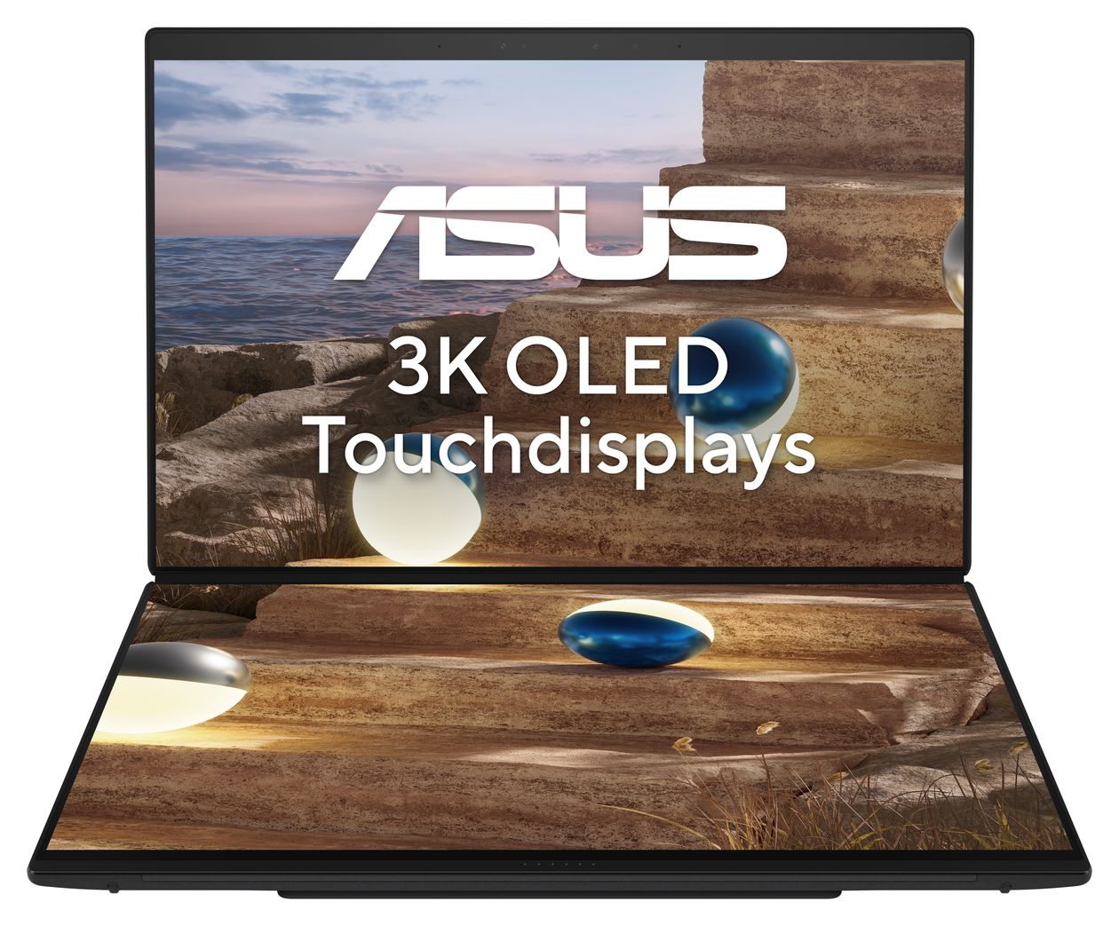 Zenbook Duo UX8407AA-SN469X 2K Ultra HD Notebook 35,6 cm (14 Zoll) 2880 x 1800 Pixel 1 TB SSD Windows 11 Pro Intel Core Ultra 9 max. 4,9 GHz  (Grau) 