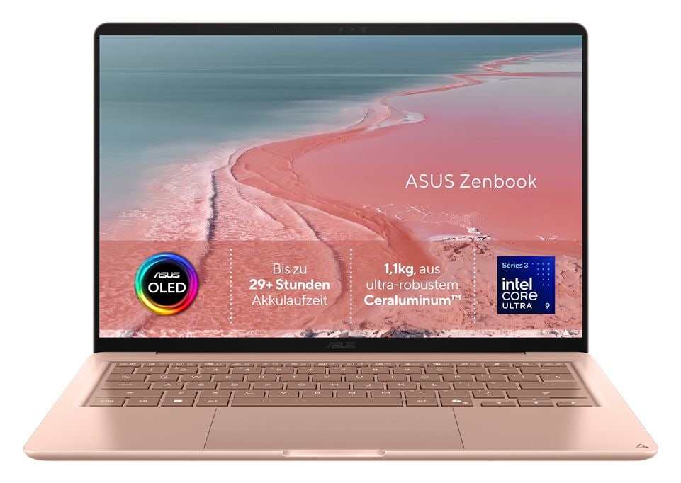 Zenbook UX3480AA-U1139W WUXGA Notebook 35,6 cm (14 Zoll) 1920 x 1200 Pixel 16 GB Ram 512 GB SSD Windows 11 Home Intel Core Ultra 7 max. 4,7 GHz  (Koralle, Pink) 